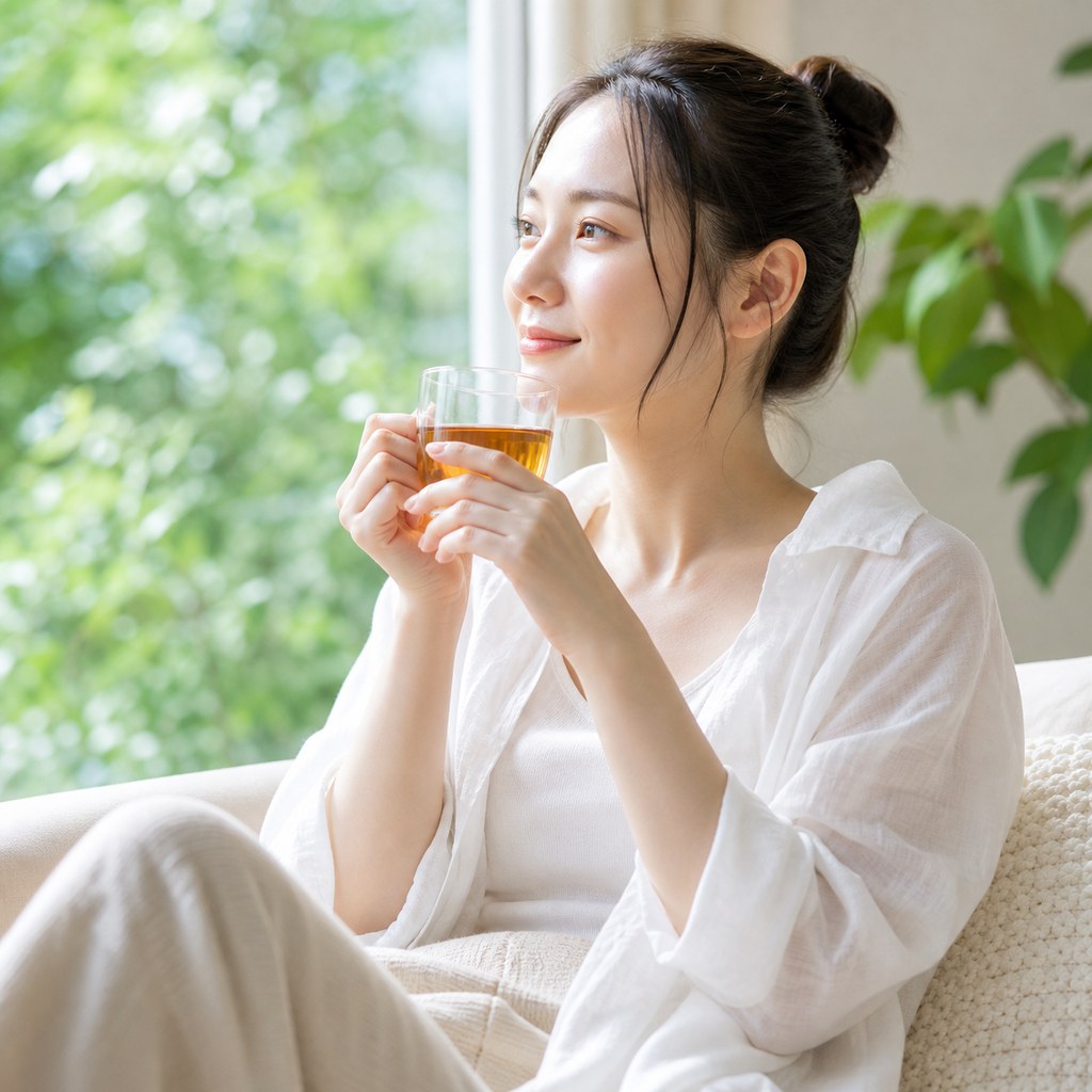 くつろぐ女性